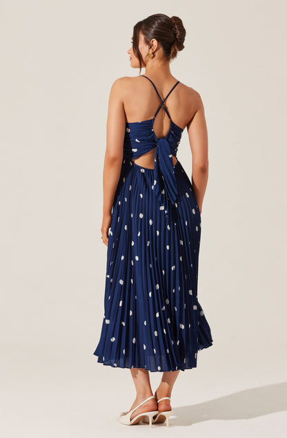 Blythe Floral Plisse Midi Dress