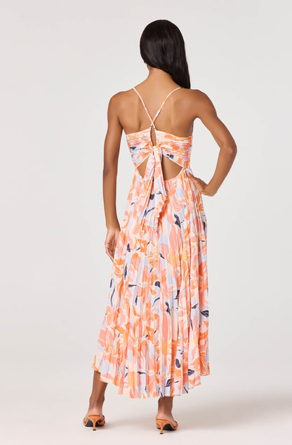 Blythe Floral Plisse Midi Dress