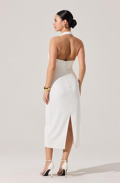 Alanna Halter Cowl Neck Midi Dress