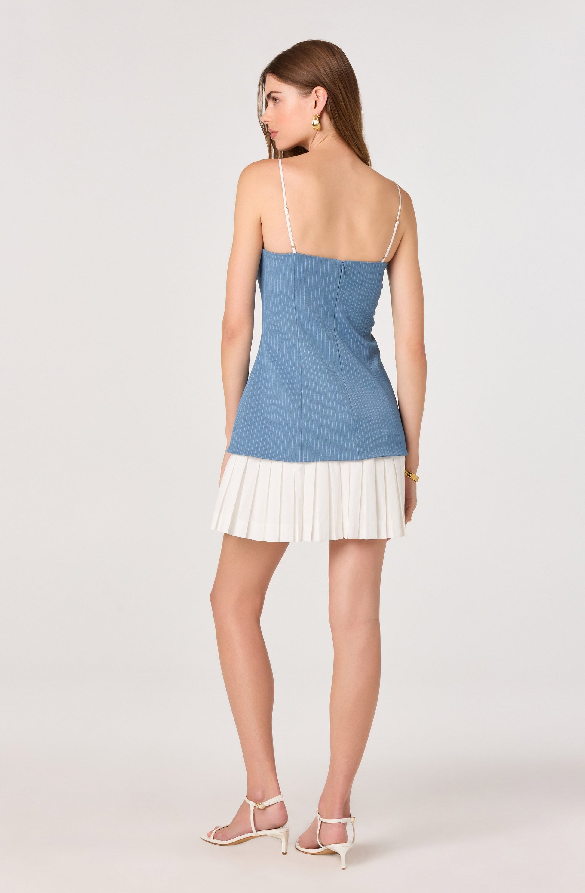 Amren Mixed Media Denim Mini Dress