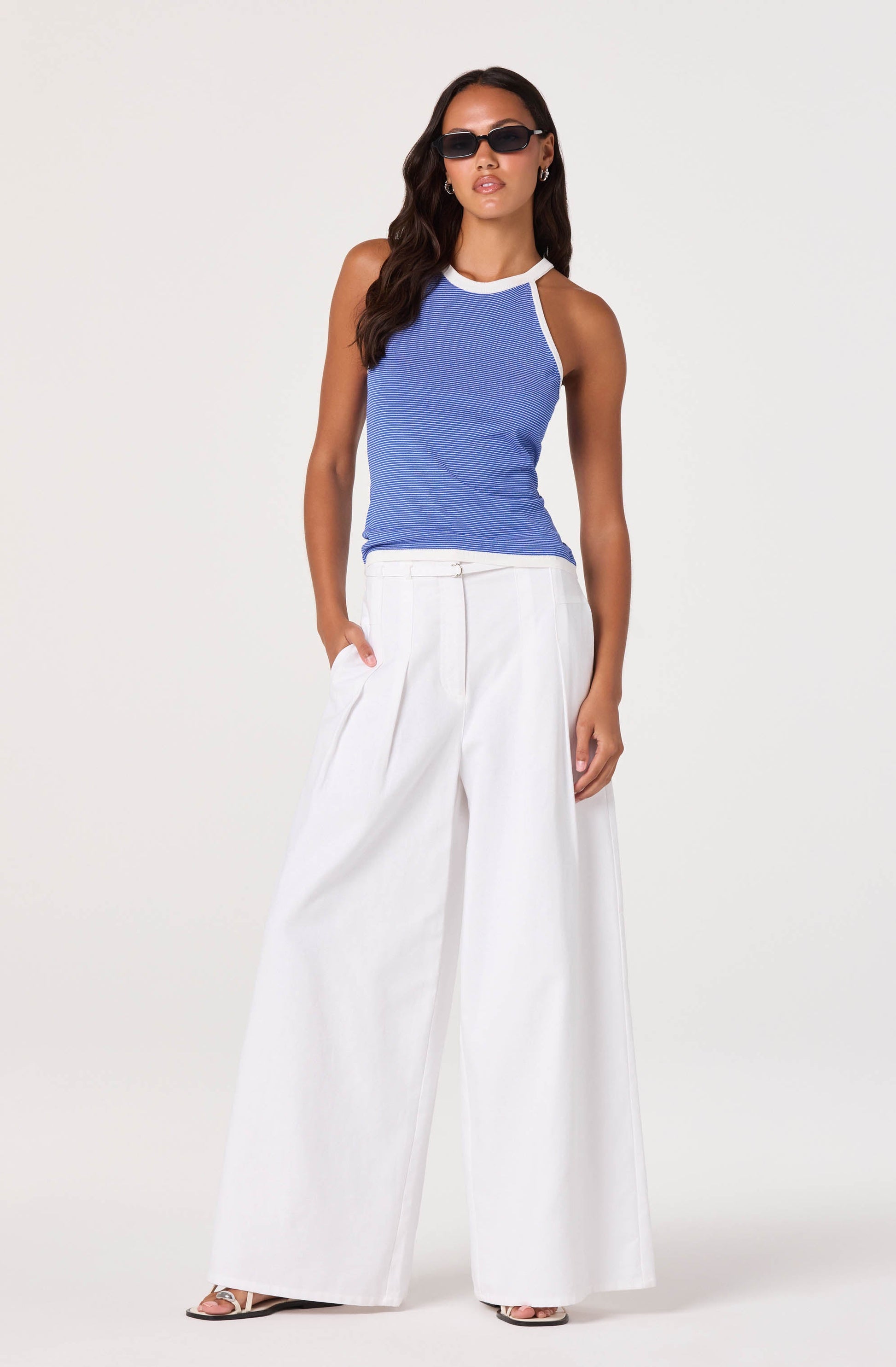 Aiden Pleated Wide-Leg Pants