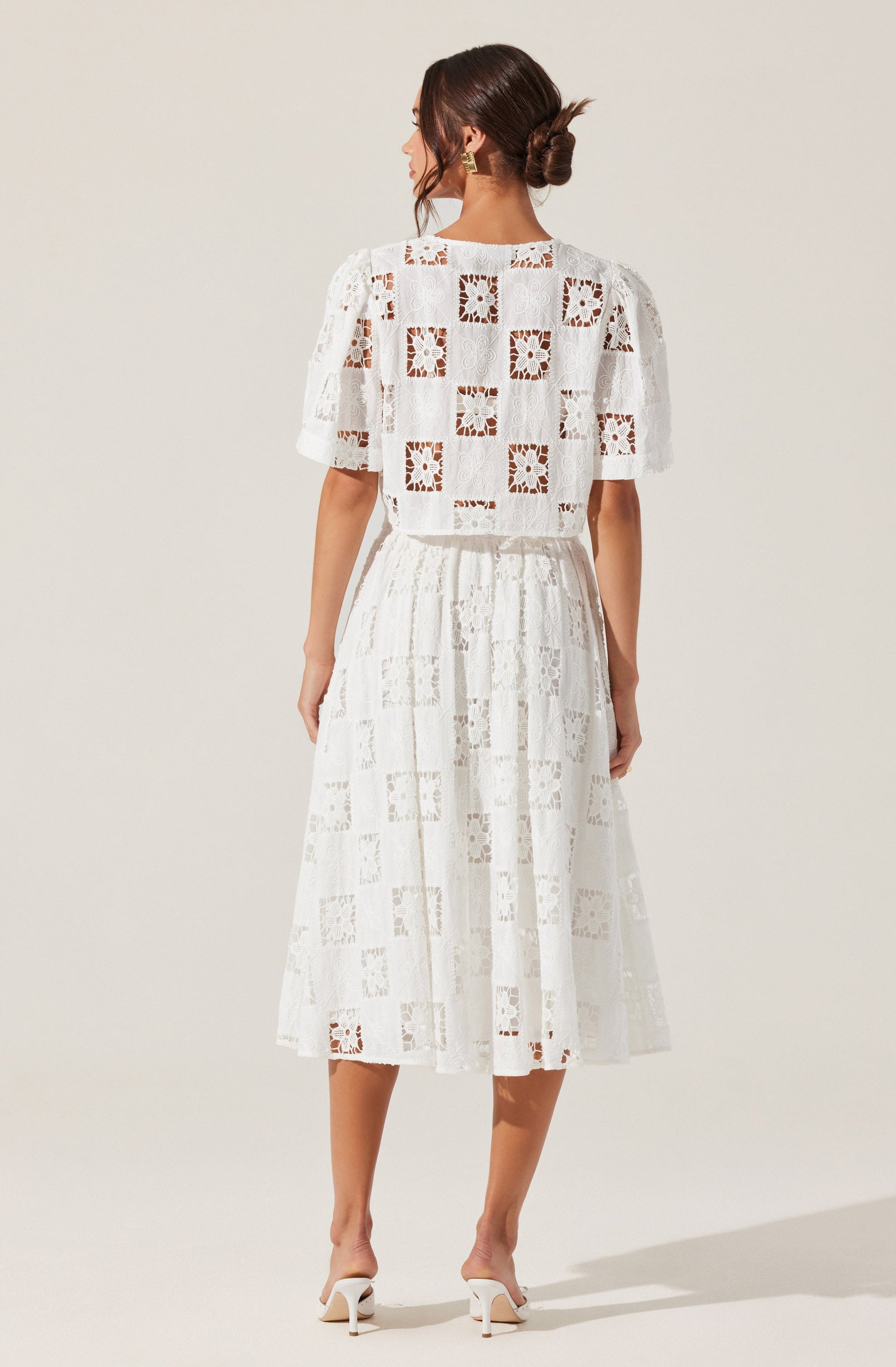 Andolina Crochet Lace Midi Skirt