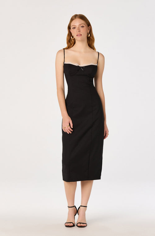 Bea Lace Trim Bustier Midi Dress