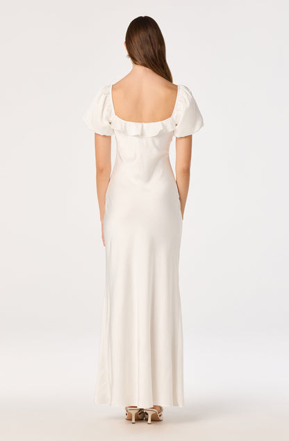 Bethrose 3D Rose Satin Maxi Dress