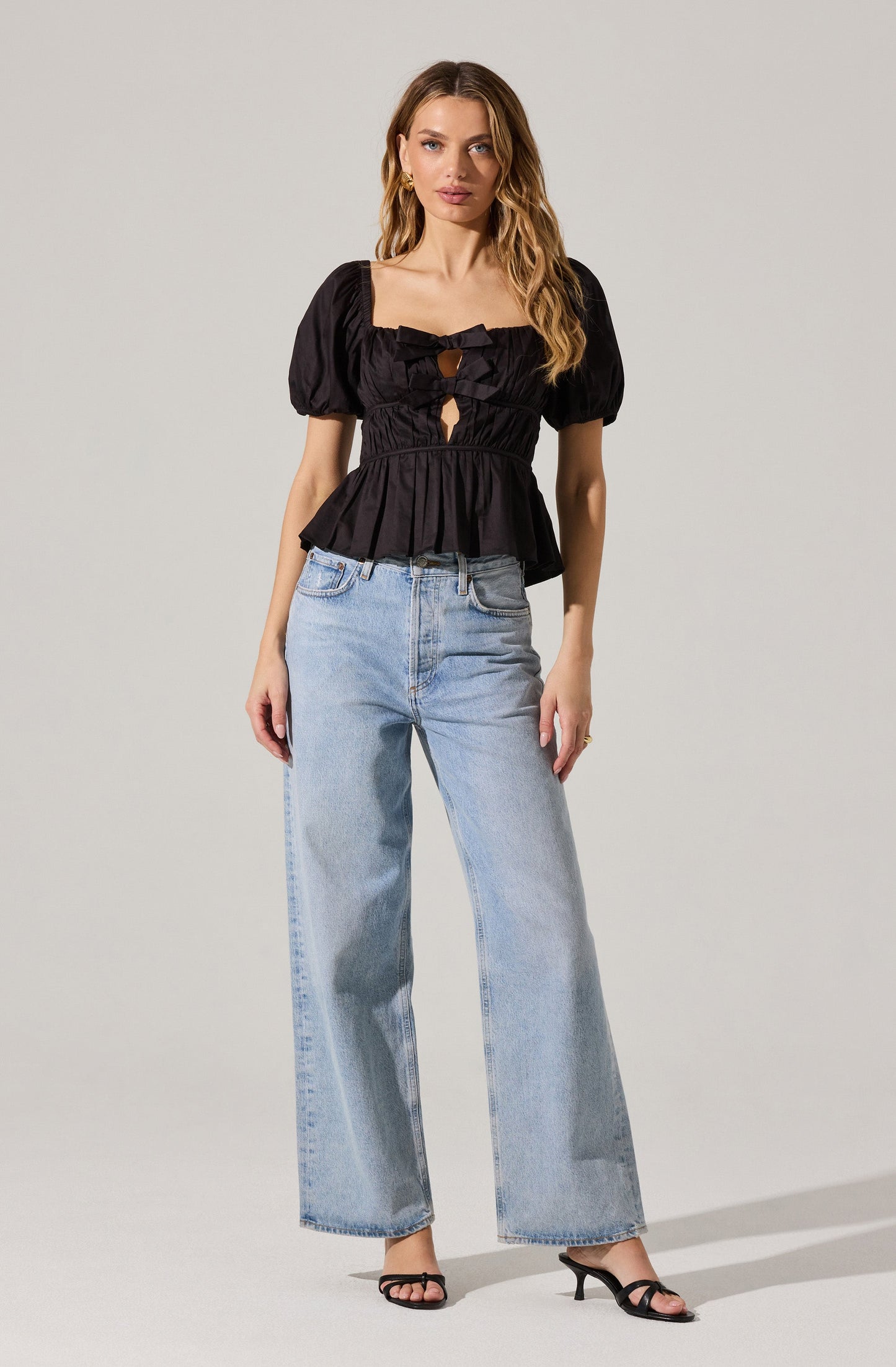 Bow Front Peplum Top