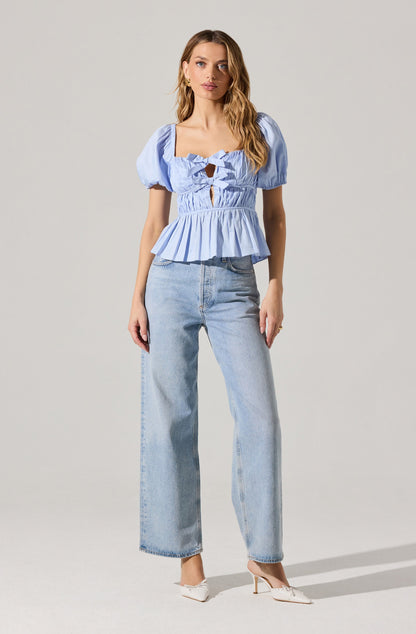 Bow Front Peplum Top