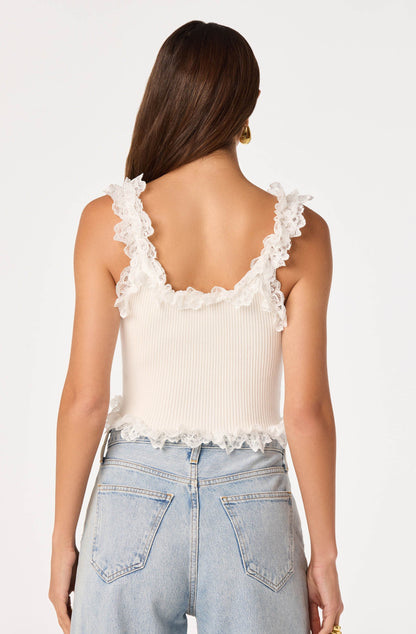 Amity Lace Trim Ribbed Crop Top