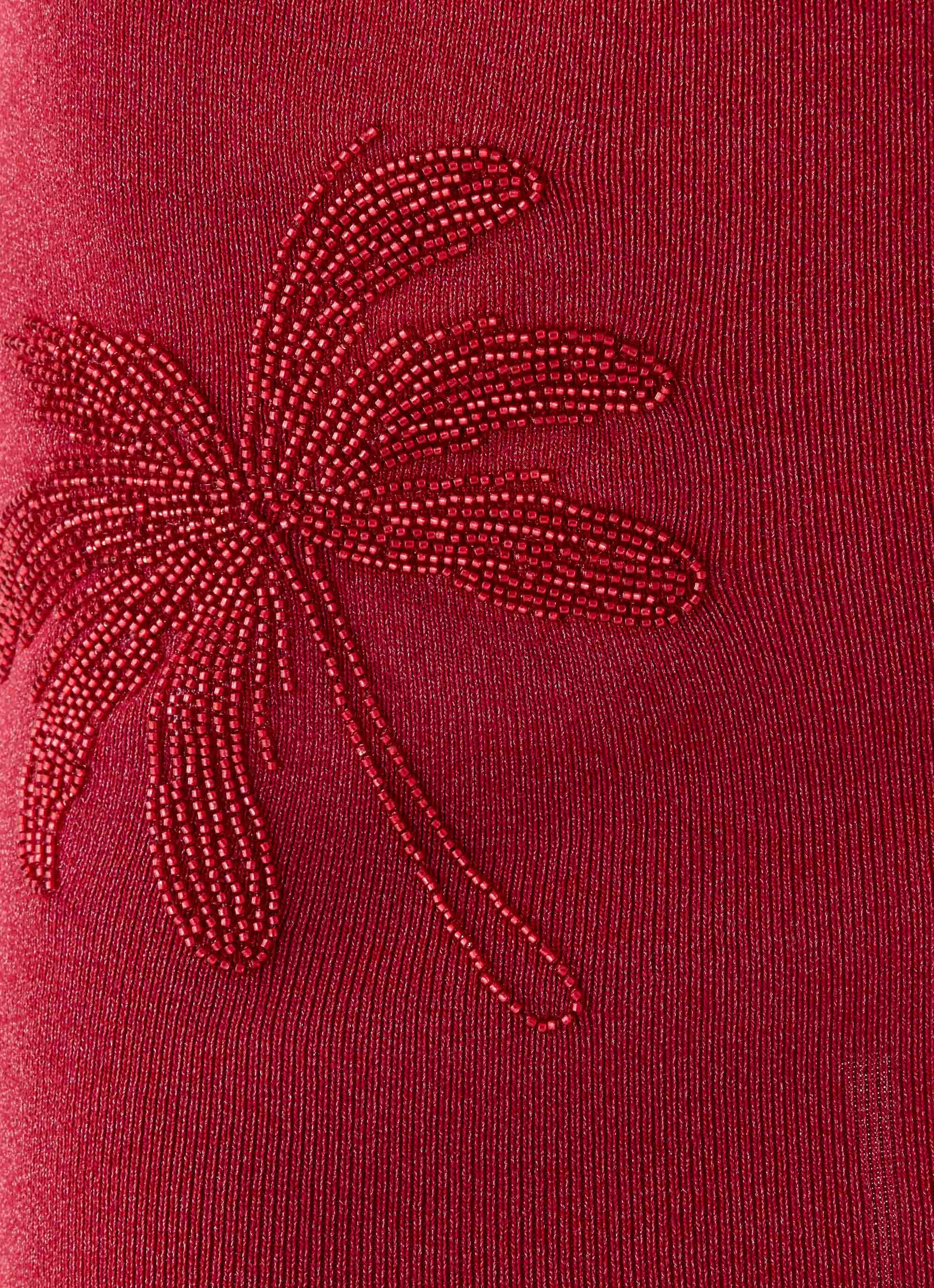 Annalise Beaded Mini Dress - Wine