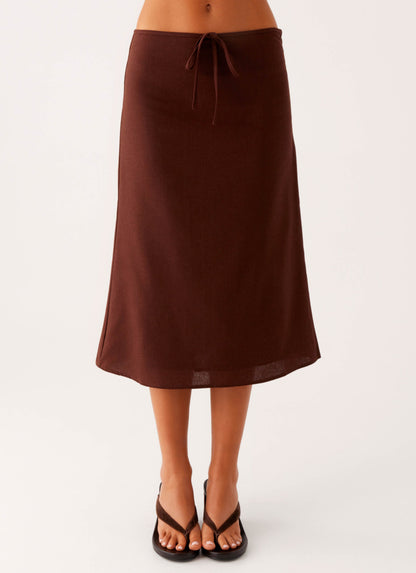 Esther Midi Skirt - Chocolate