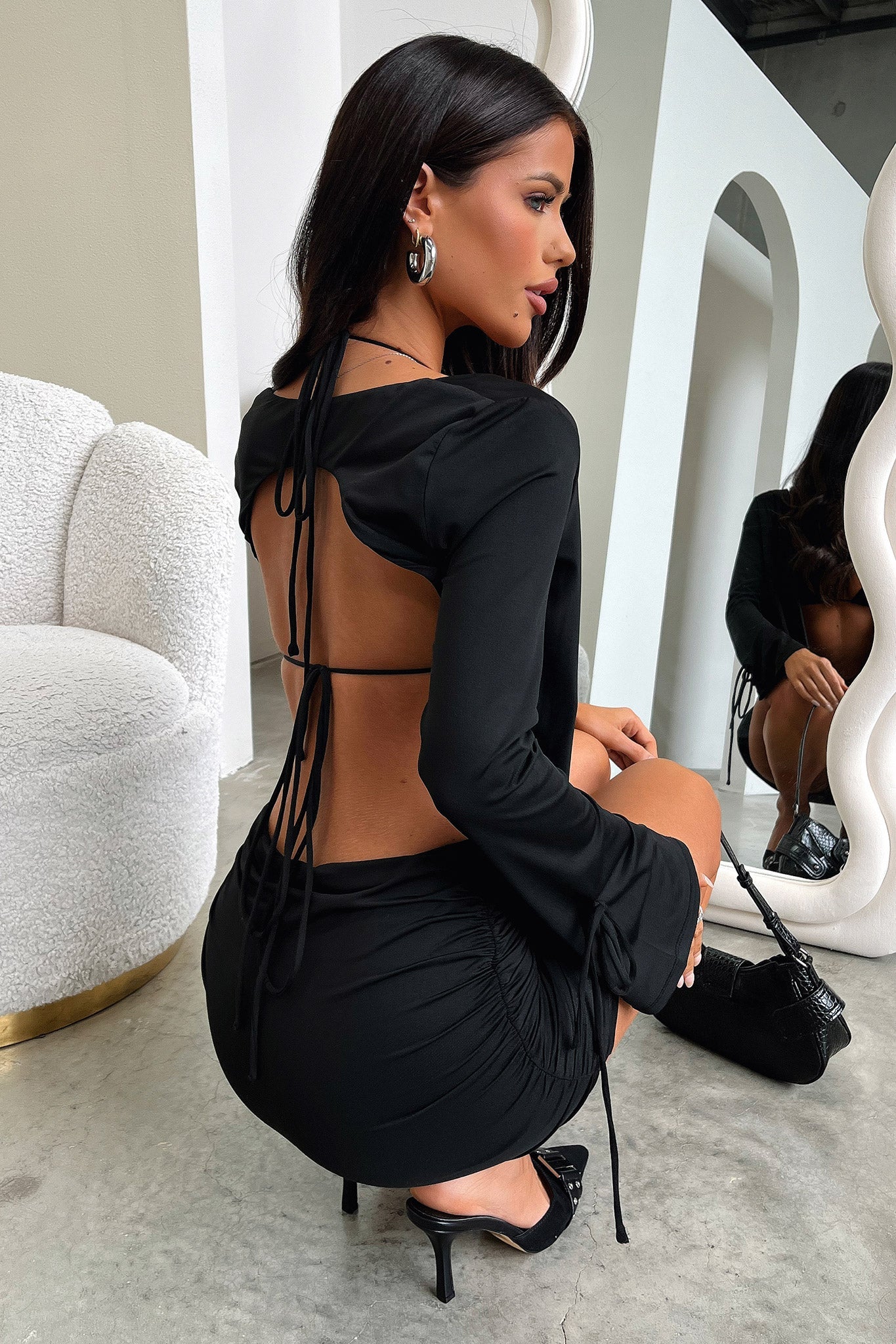 Cardi Mini Skirt - Black