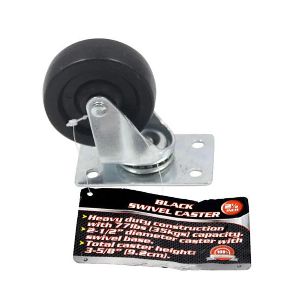 12pc 2.5" Swivel Caster Wheels Hard Rubber Top Plate Ball Bearings 12 pcs Set