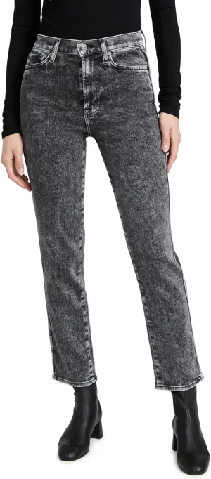 7 For All Mankind Women's High Waist Cropped Straight Jeans