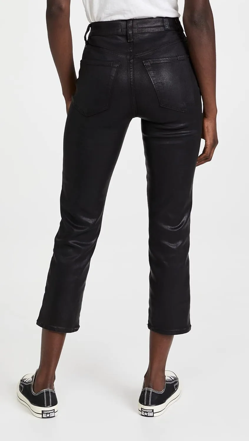 7 For All Mankind Women's High Waist Cropped Straight Jeans