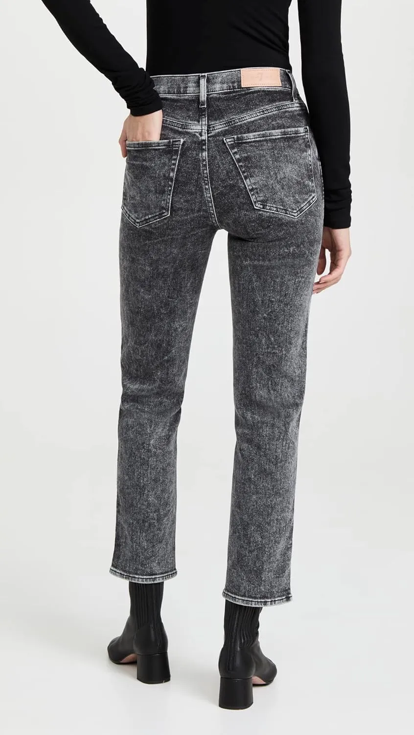 7 For All Mankind Women's High Waist Cropped Straight Jeans