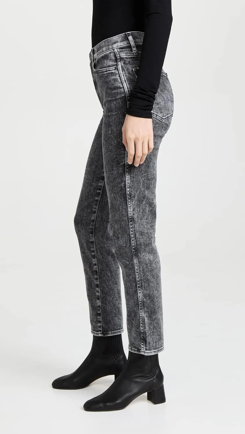 7 For All Mankind Women's High Waist Cropped Straight Jeans