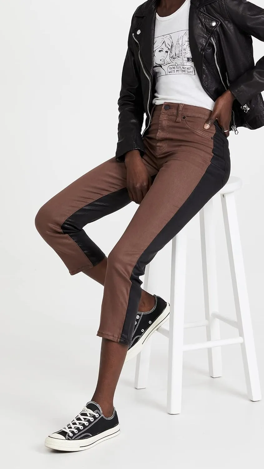 7 For All Mankind Women's High Waist Cropped Straight Jeans