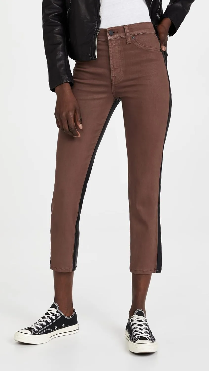 7 For All Mankind Women's High Waist Cropped Straight Jeans