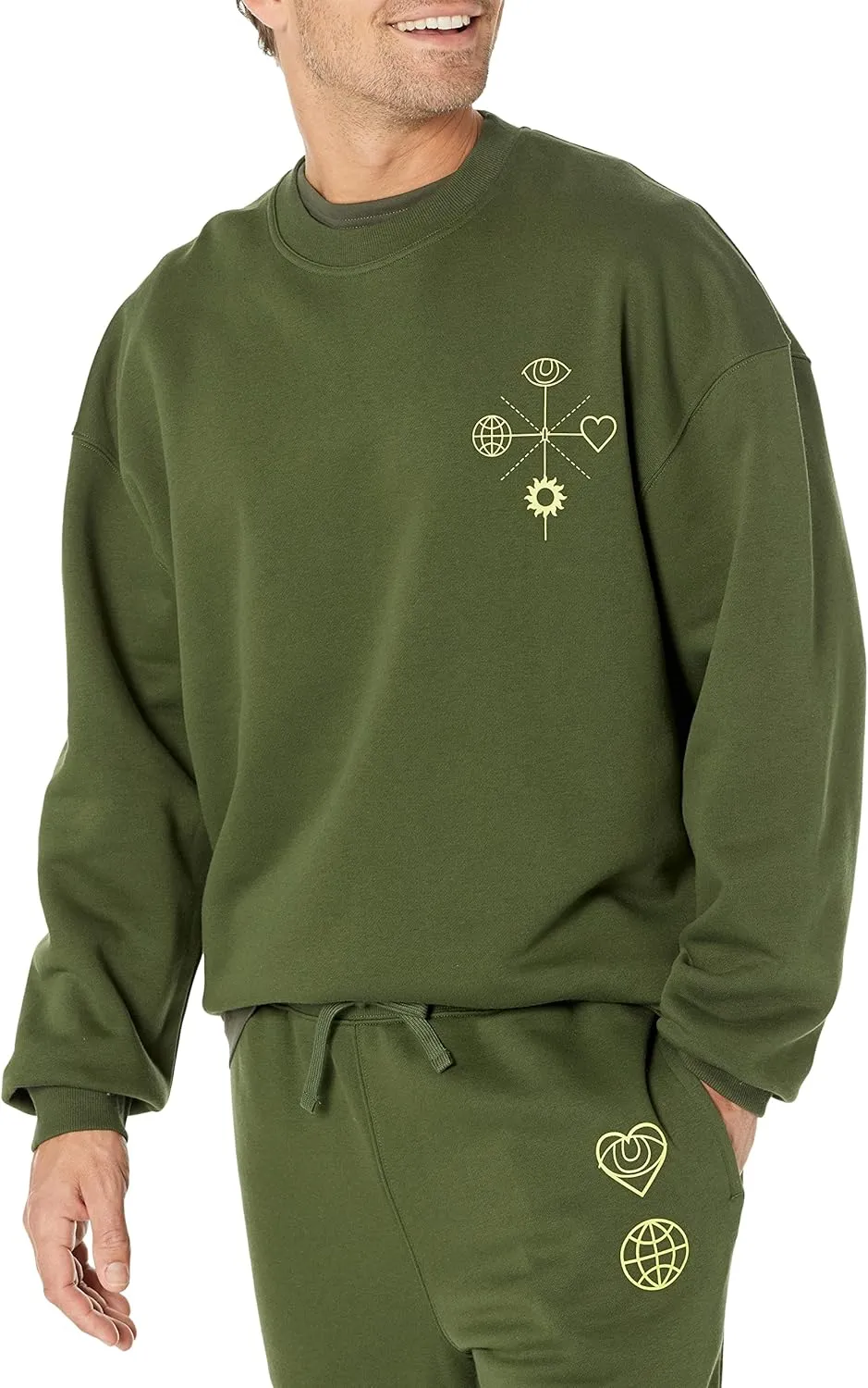 Amazon Essentials Men's Oversized-Fit Crewneck Sweatshirt (Available in Big & Tall)