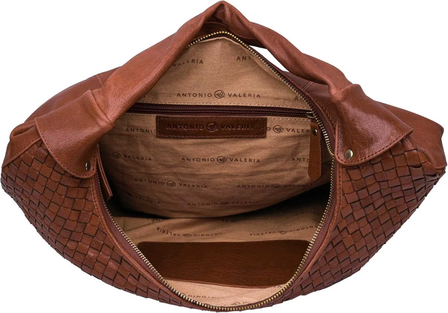 ANTONIO VALERIA Addison Braided Leather Tote Bag for Women