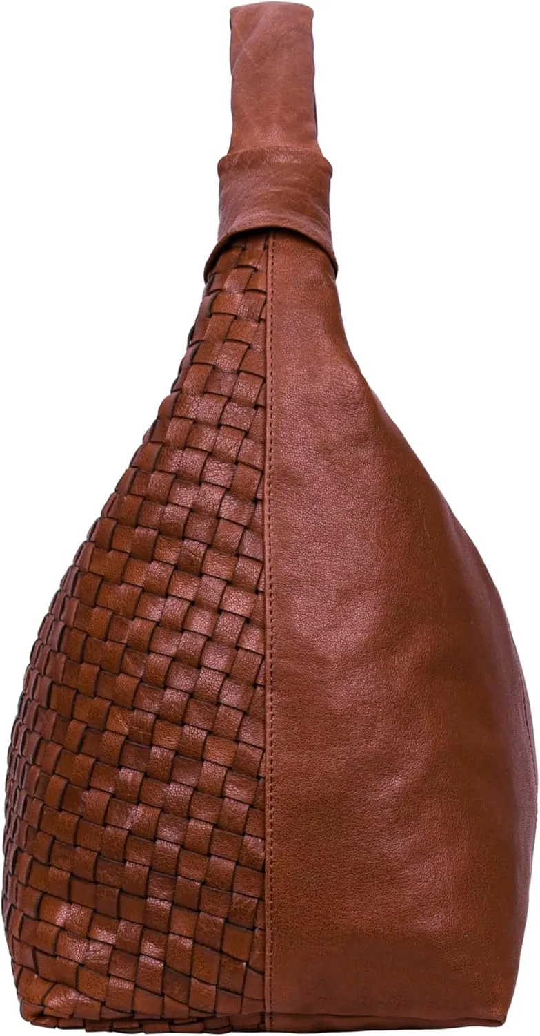 ANTONIO VALERIA Addison Braided Leather Tote Bag for Women