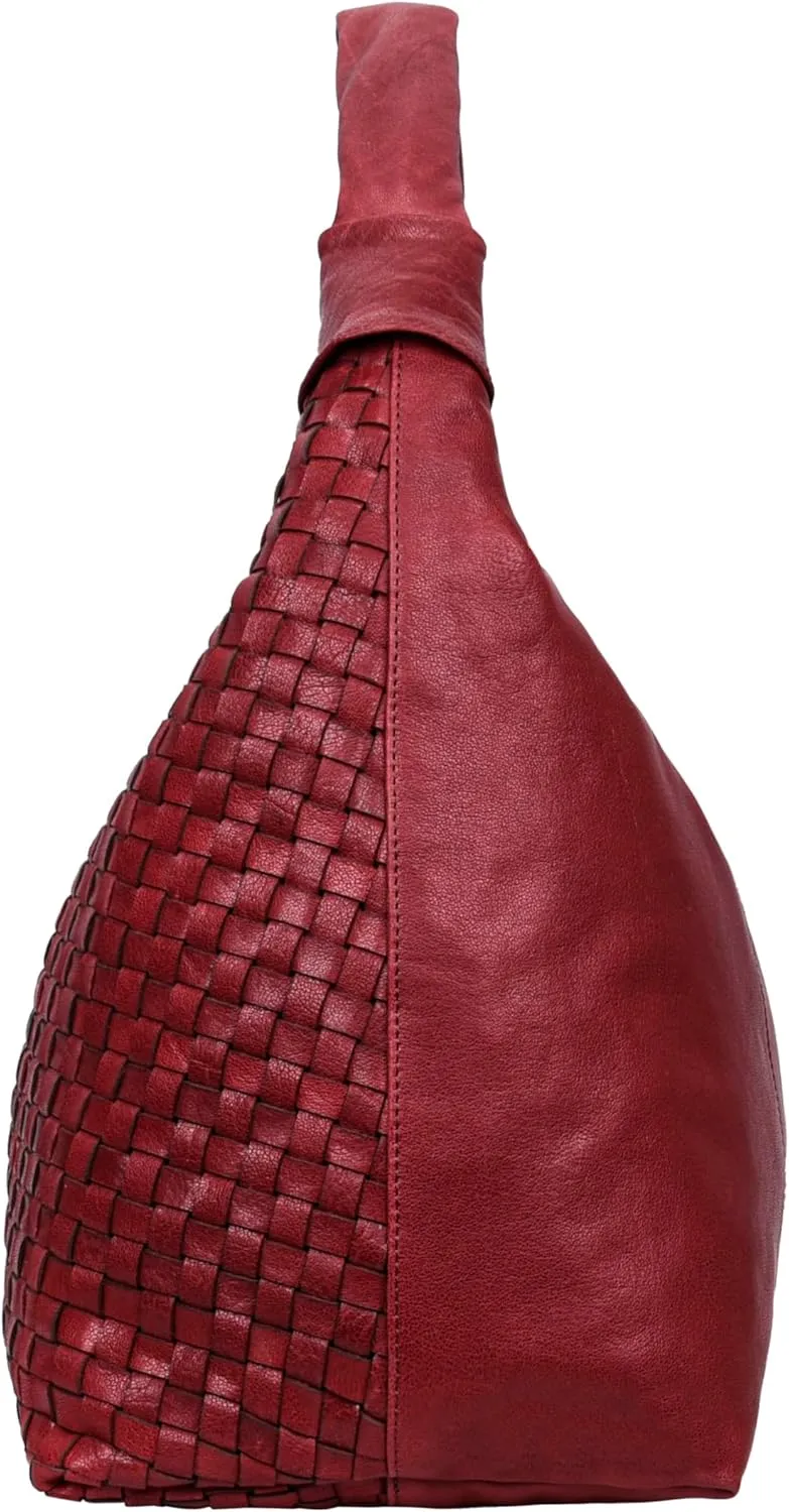 ANTONIO VALERIA Addison Braided Leather Tote Bag for Women