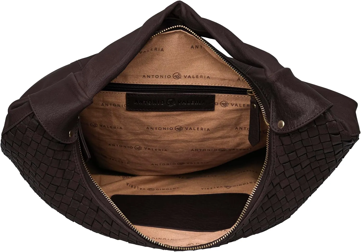 ANTONIO VALERIA Addison Braided Leather Tote Bag for Women