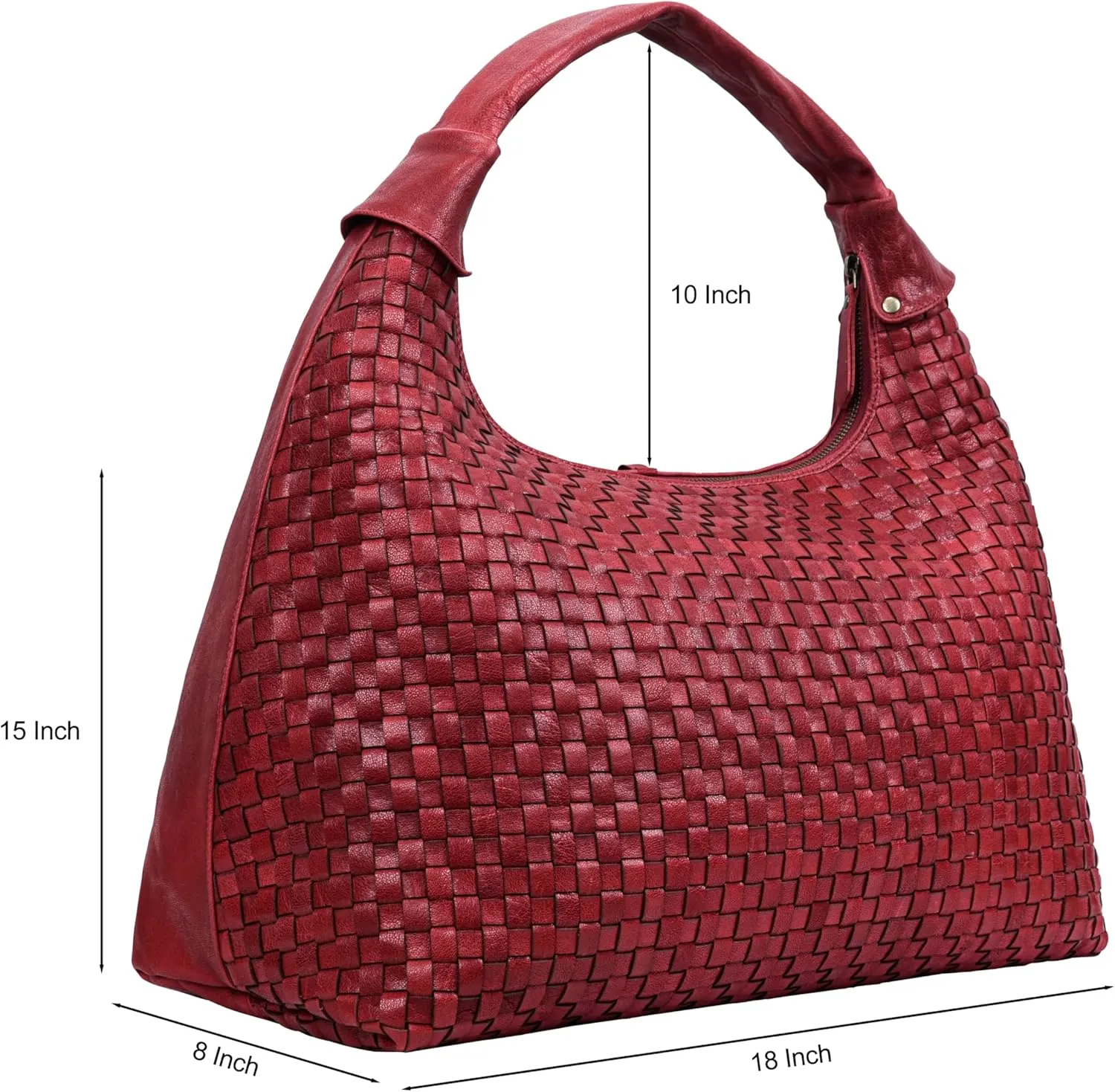 ANTONIO VALERIA Addison Braided Leather Tote Bag for Women