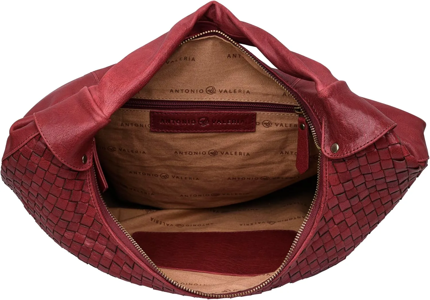 ANTONIO VALERIA Addison Braided Leather Tote Bag for Women