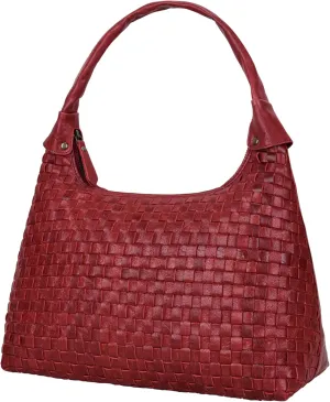ANTONIO VALERIA Allison Braided Leather Tote Bag for Women