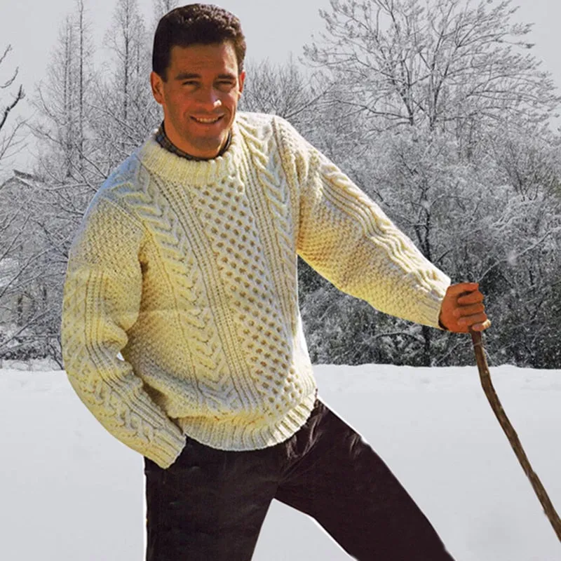 Ashore Shop Mens Winter Pullover Thick Knitted Fisherman Sweater