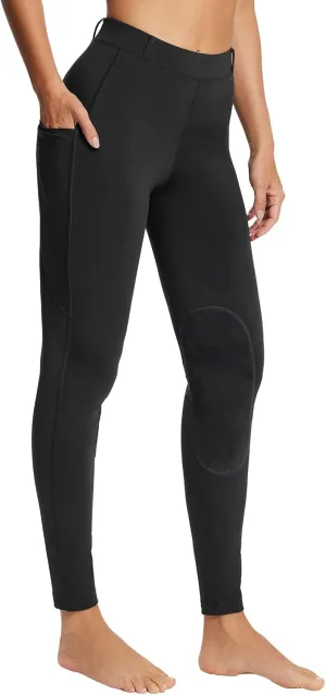 baleaf Women's Riding Pants Equestrian Breeches Knee-Patch Horse Riding Tights Horseback Belt Loops Pockets UPF50 