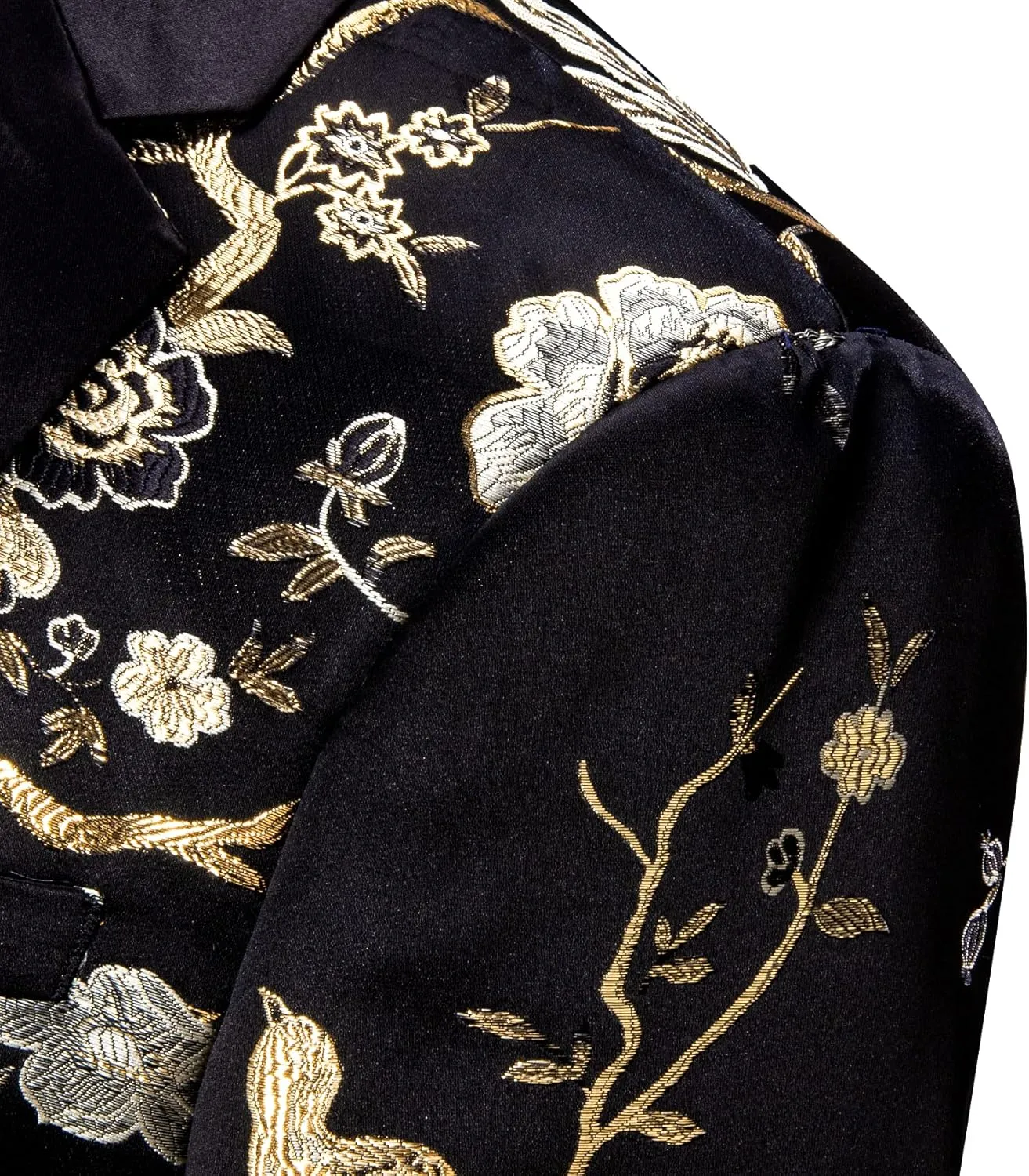 Barry.Wang Blazer for Men Paisley Sport Coat Lightweight Suit Jacket Regular Tuxedo Flower Mardi Gras Carnival Gift