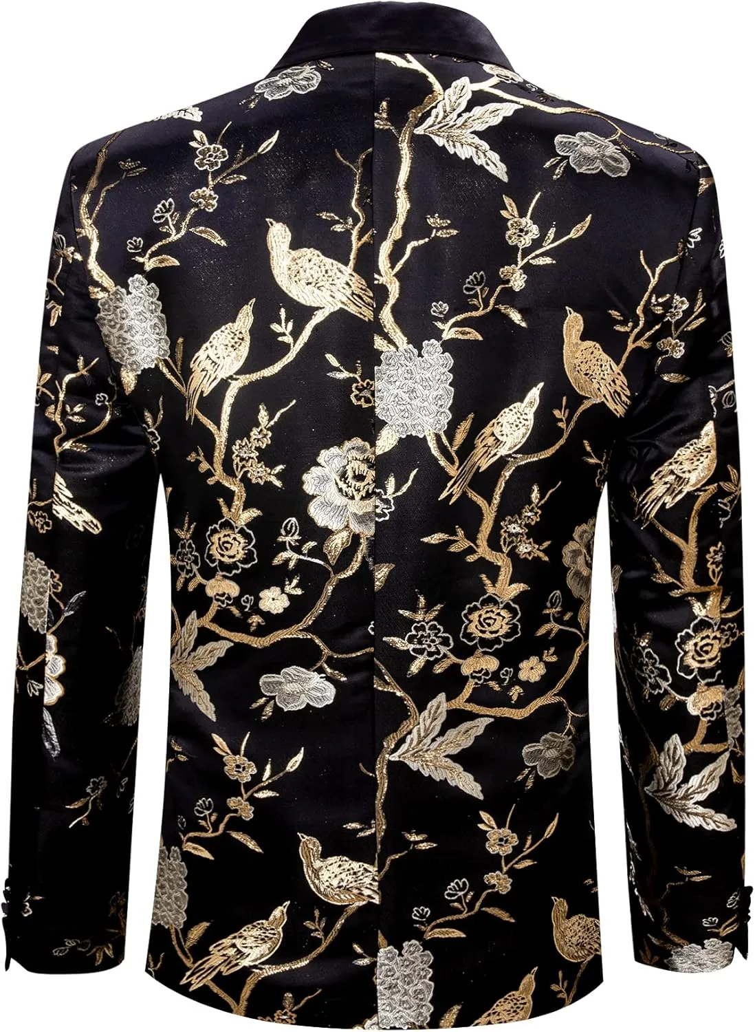 Barry.Wang Blazer for Men Paisley Sport Coat Lightweight Suit Jacket Regular Tuxedo Flower Mardi Gras Carnival Gift