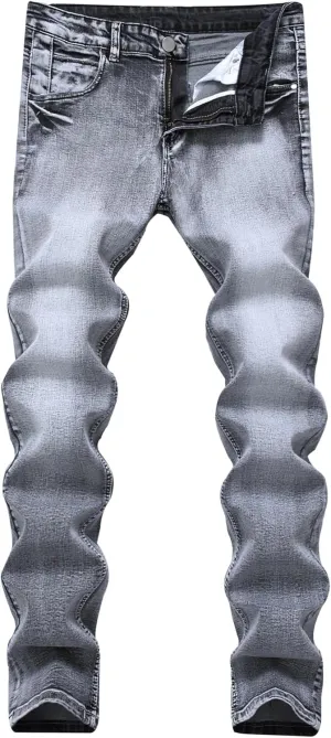 Baylvn Men's Ripped Distressed Destroyed Straight Slim Fit Jeans Skinny Casual Fashion Denim Pants