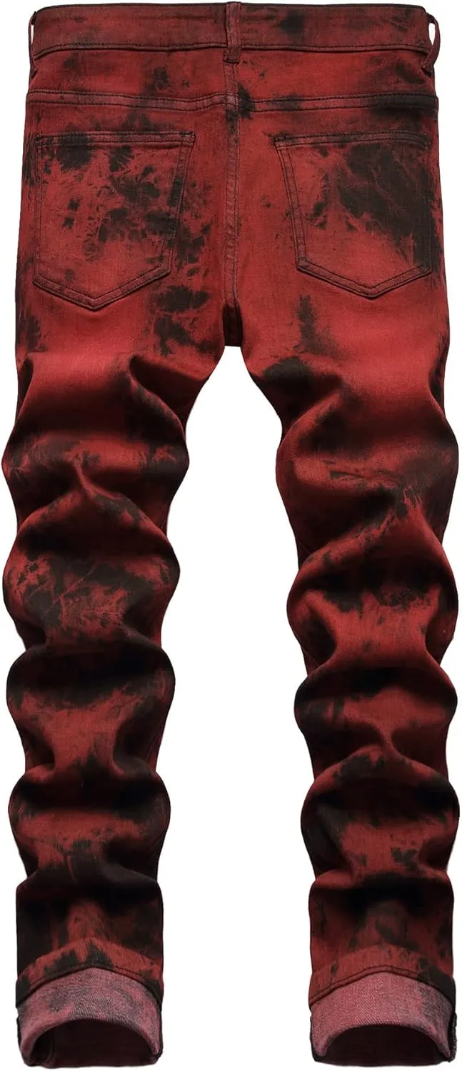 Baylvn Men's Ripped Distressed Destroyed Straight Slim Fit Jeans Skinny Casual Fashion Denim Pants