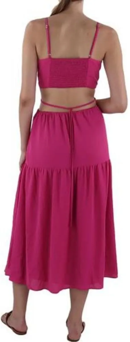 BCBGeneration Women's Scoop Neck Gathered Skirt Spaghetti Maxi Dress