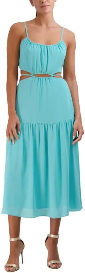 BCBGeneration Women's Scoop Neck Gathered Skirt Spaghetti Maxi Dress