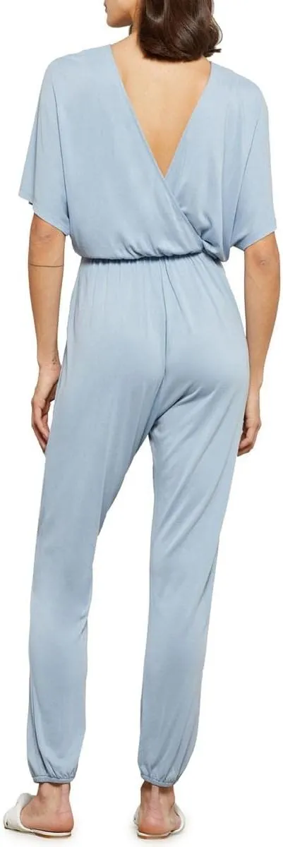 BCBGMAXAZRIA womens Surplice Jumpsuit