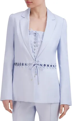 BCBGMAXAZRIA Women's V Neck Laced Waist Jacket