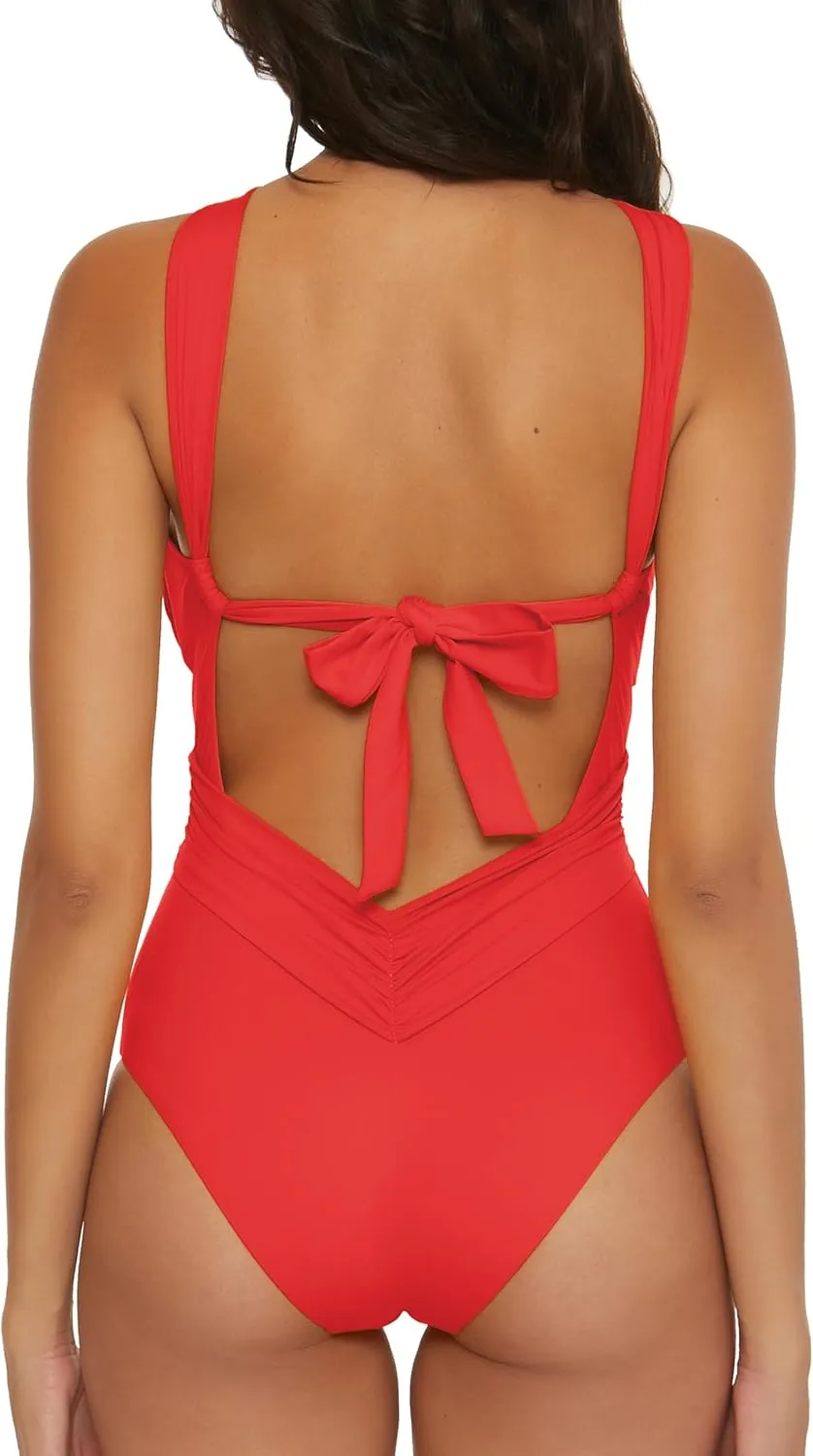BECCA Women's Standard Color Code One Piece Swimsuit, High Neck, Bathing Suits