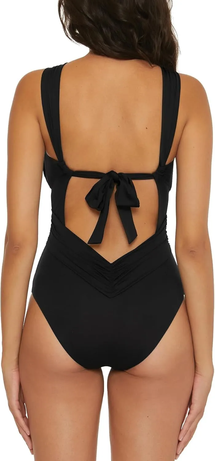 BECCA Women's Standard Color Code One Piece Swimsuit, High Neck, Bathing Suits
