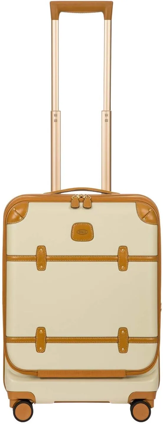 Bric's Bellagio 2.0 Spinner Trunk with Pocket - 21" Carry On Suitcase - TSA Approved Luggage - Cream