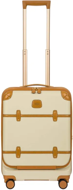 Bric's Bellagio 2.0 Spinner Trunk with Pocket - 21" Carry On Suitcase - TSA Approved Luggage - Cream