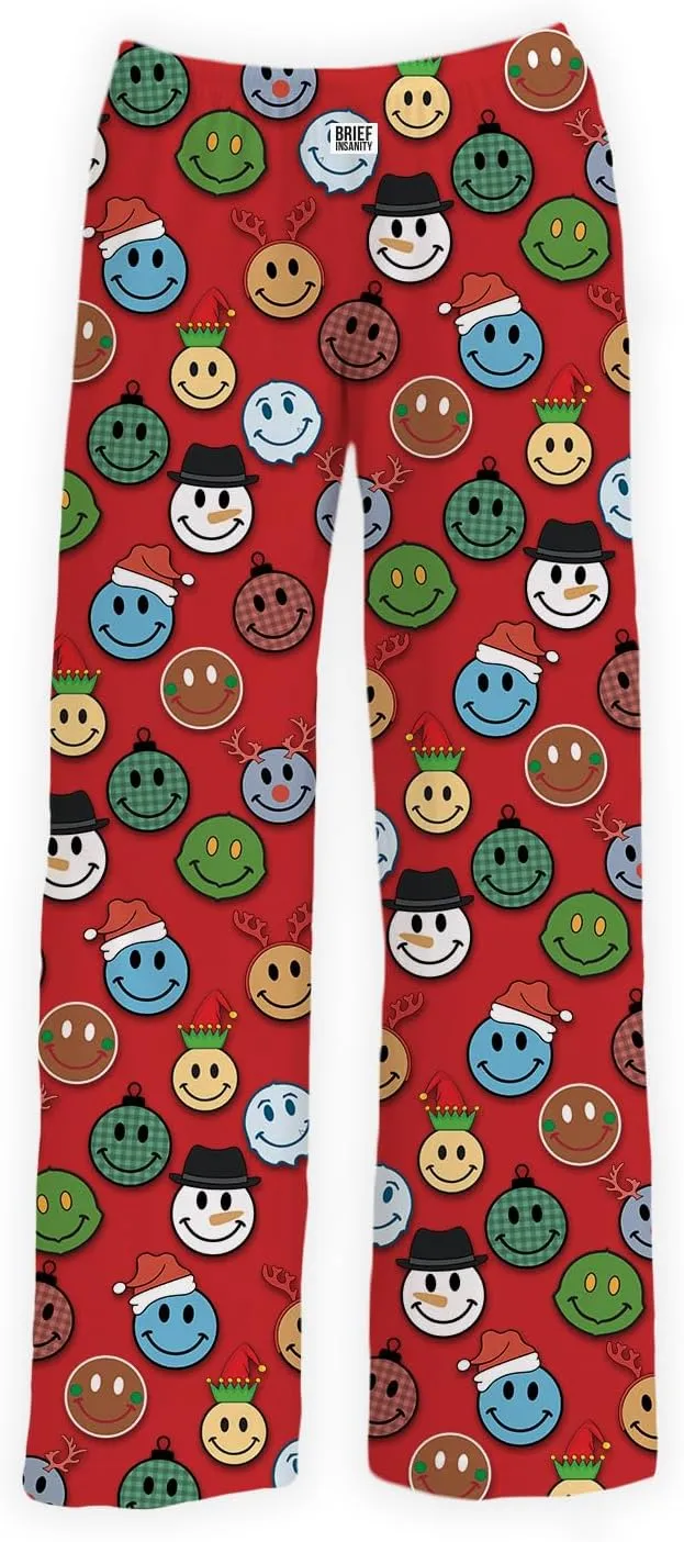 BRIEF INSANITY Holiday & Christmas Themed Pajama Pants Adult Unisex Lounge Wear - Soft & Silky Comfortable Lightweight Pants