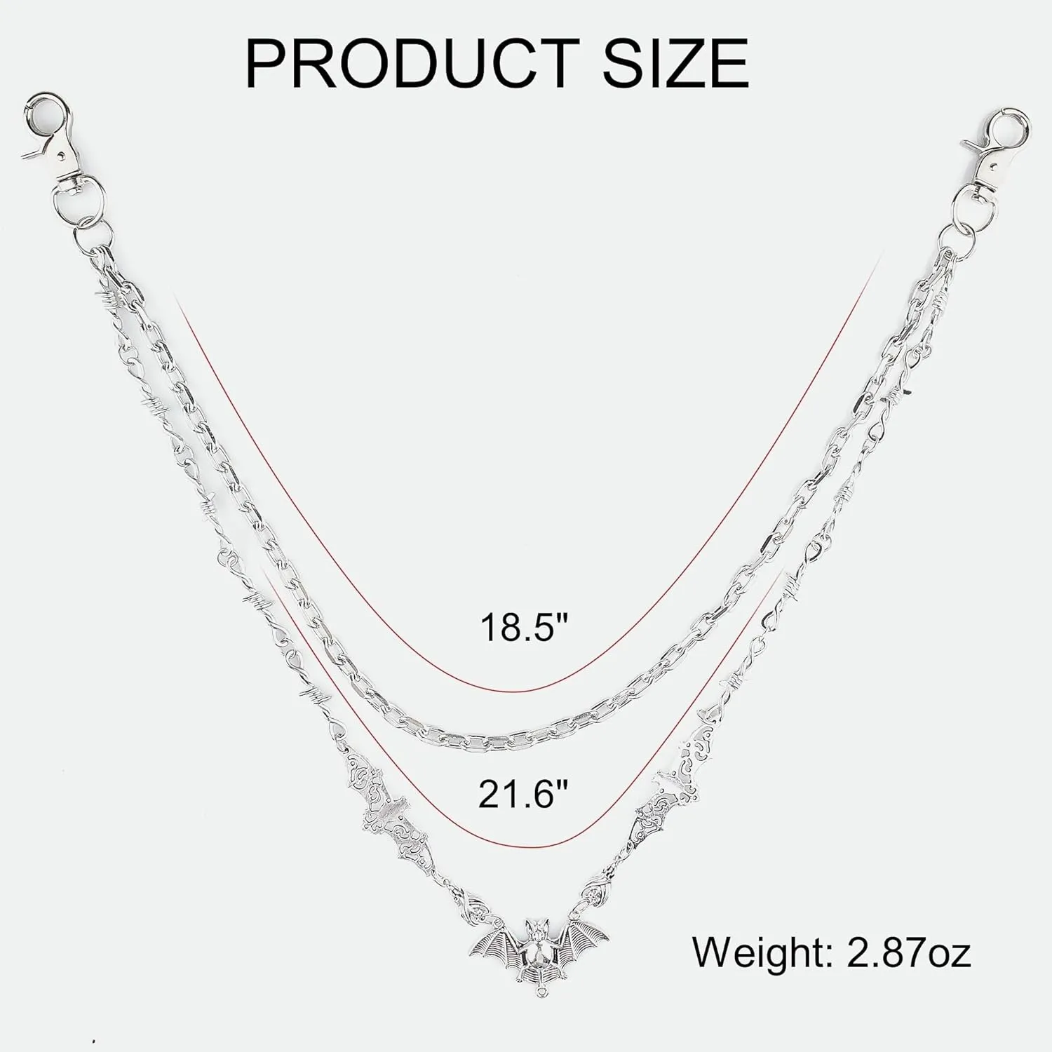 Charm Pants Chain, Body Hip Hop Punk Jeans Chain With Heart Pendant Tree of Life Belt for Women Girls