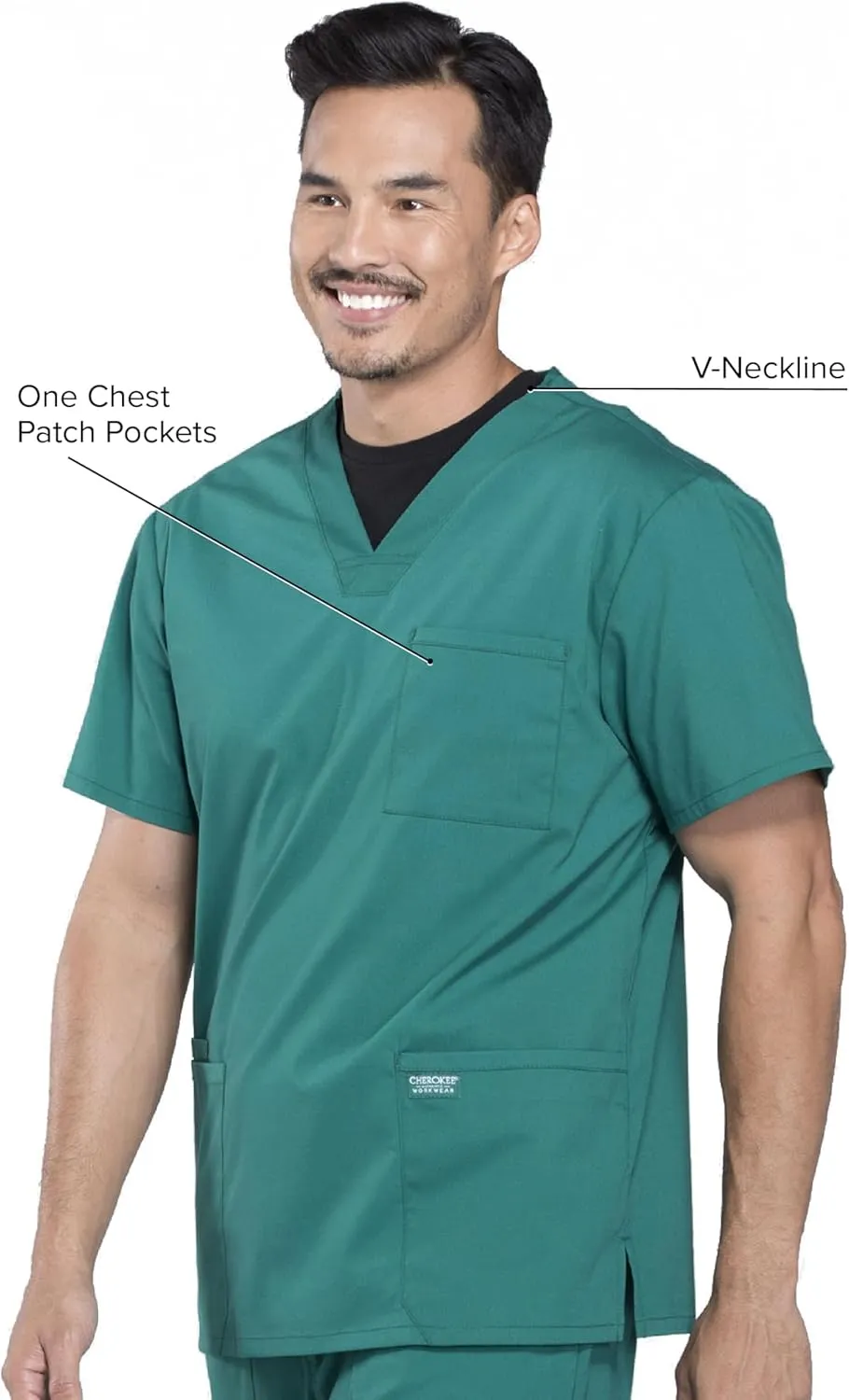 Cherokee Scrubs for Men Workwear Professionals V-Neck 4 Pocket Scrub Top WW695