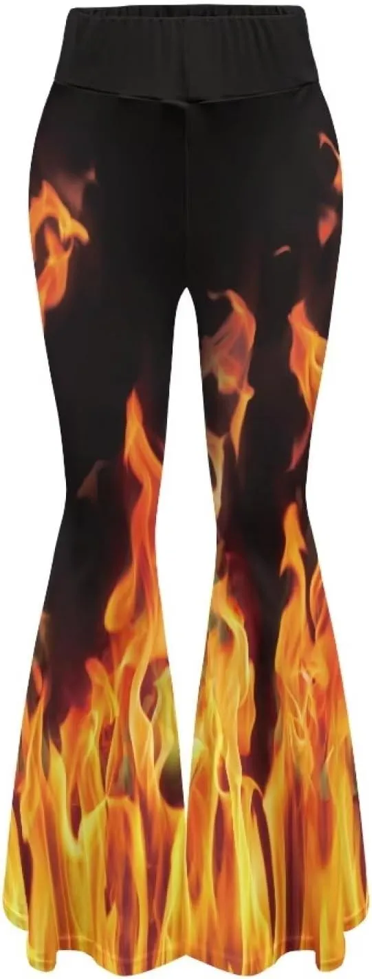 Christmas Flare Yoga Pants for Women High Waist Tummy Control Yoga Leggings Bootcut Workout PantS-2Xl