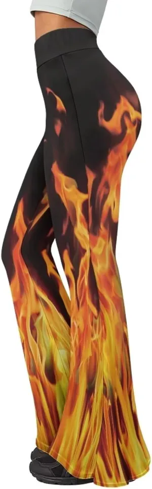 Christmas Flare Yoga Pants for Women High Waist Tummy Control Yoga Leggings Bootcut Workout PantS-2Xl