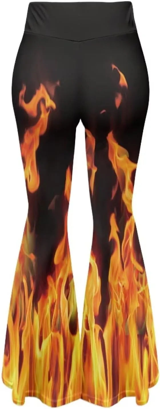 Christmas Flare Yoga Pants for Women High Waist Tummy Control Yoga Leggings Bootcut Workout PantS-2Xl