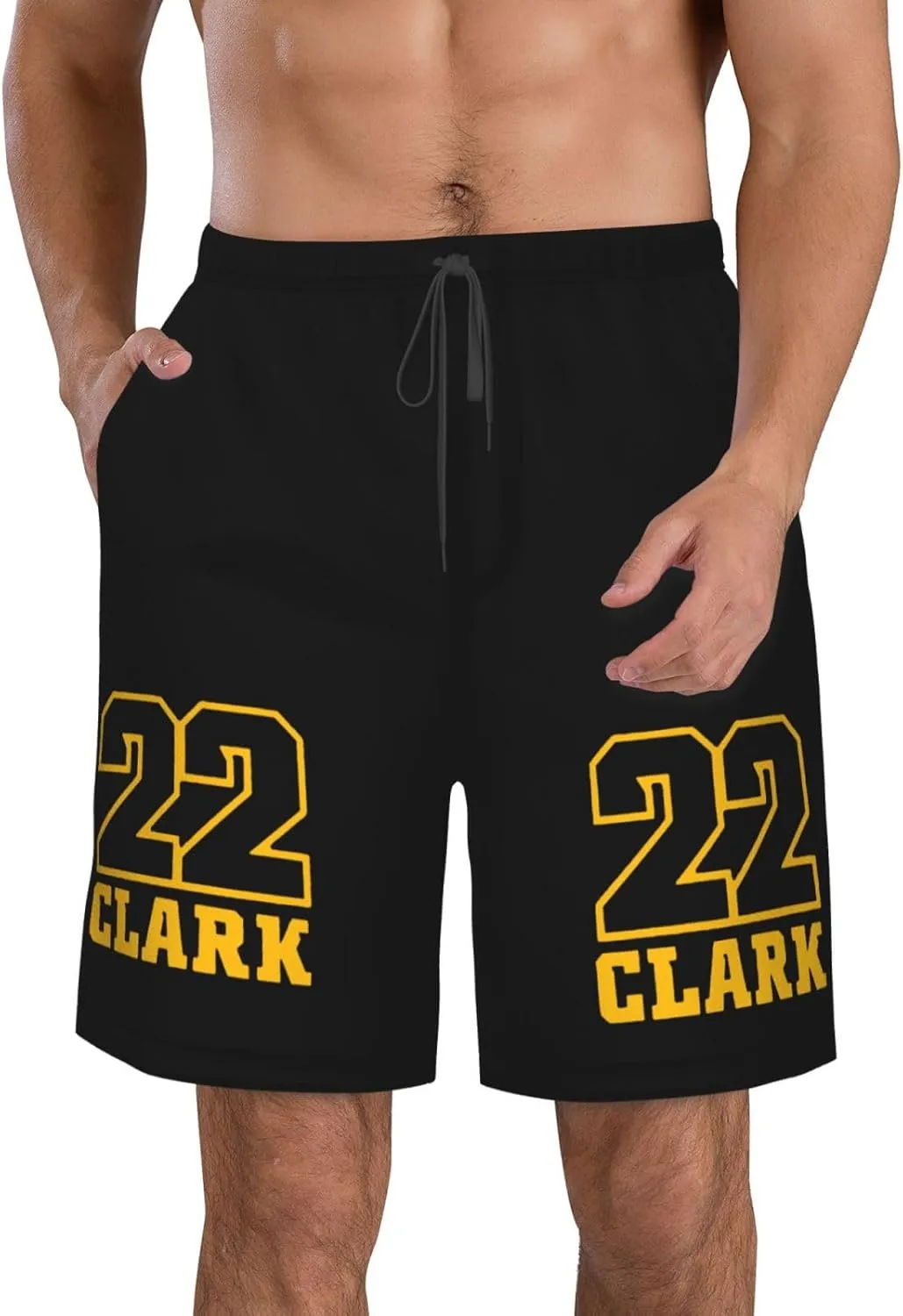 Clark-Basketball Fans Goat 22 Men's Swim Trunks Board Shorts Outdoor Beach Surfing